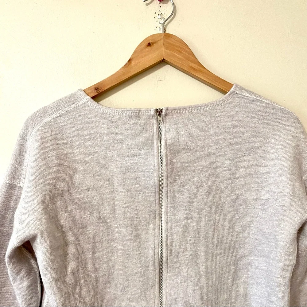 J. Crew Jaspe Gray Pullover Sweater Zipper Back Tunic NWOT Small